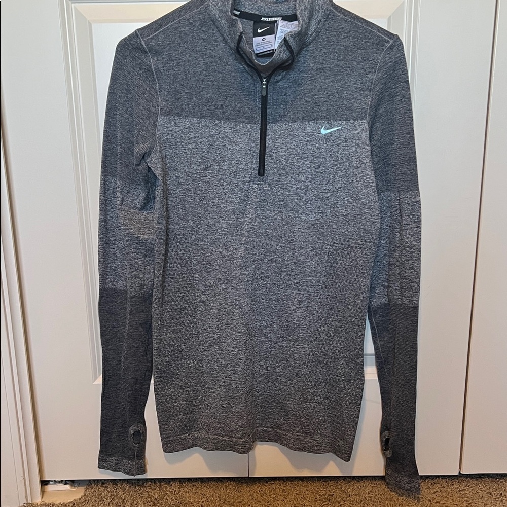 Nike Heather Gray Quarter-Zip Pullover